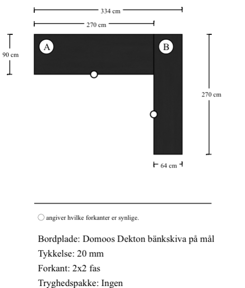 Domoos Dekton bänkskiva på mål