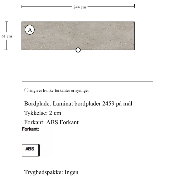 Laminat bordplader 2459 på mål