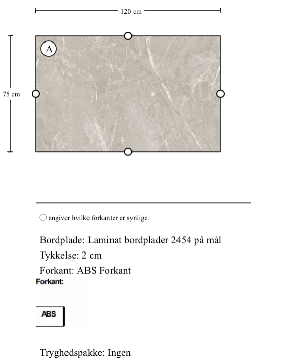 Laminat bordplader 2454 på mål