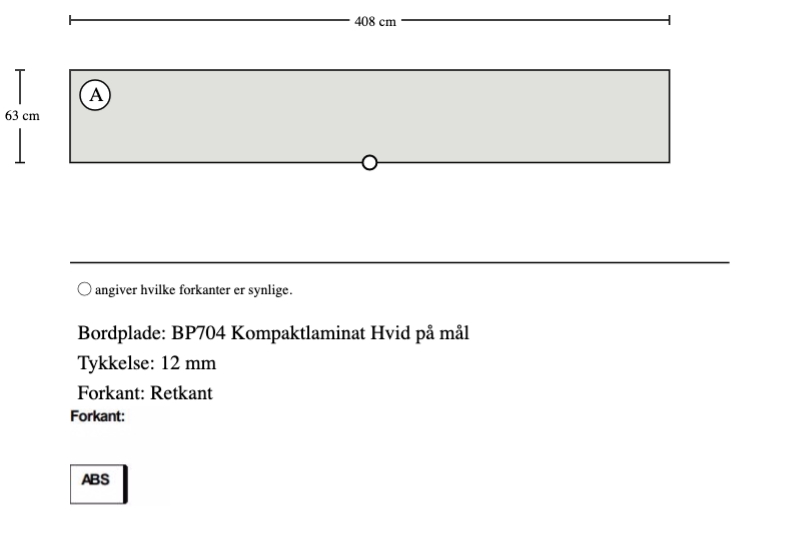 BP704 Kompaktlaminat Hvid på mål