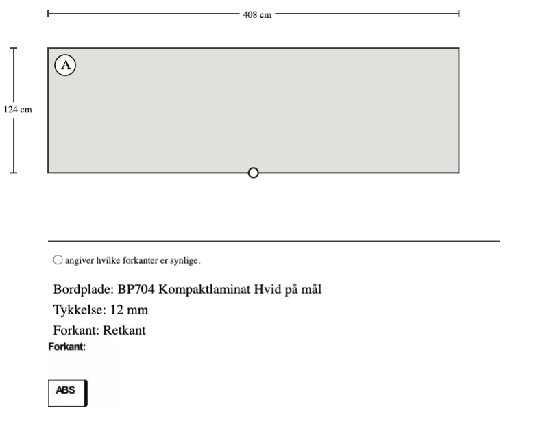 BP704 Kompaktlaminat Hvid på mål