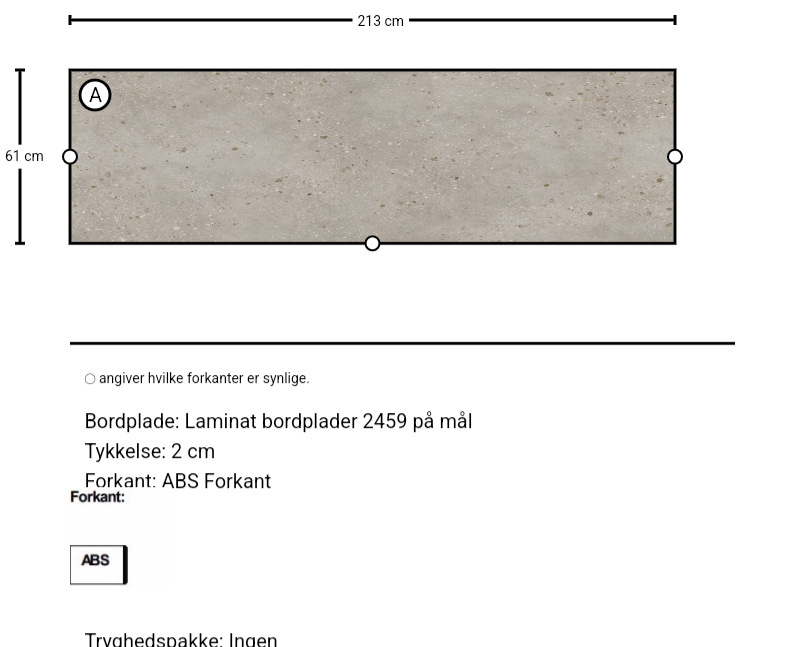 Laminat bordplader 2459 på mål