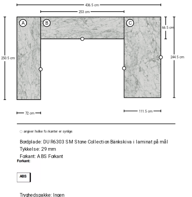 DU R6303 SM Stone Collection Bänkskiva i laminat på mål